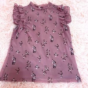 Violet Floral, large, short sleeve Top.